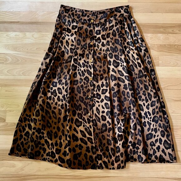 🐆 ZARA – Fierce & Flowy Leopard Midi Skirt (M) - Picture 5 of 5